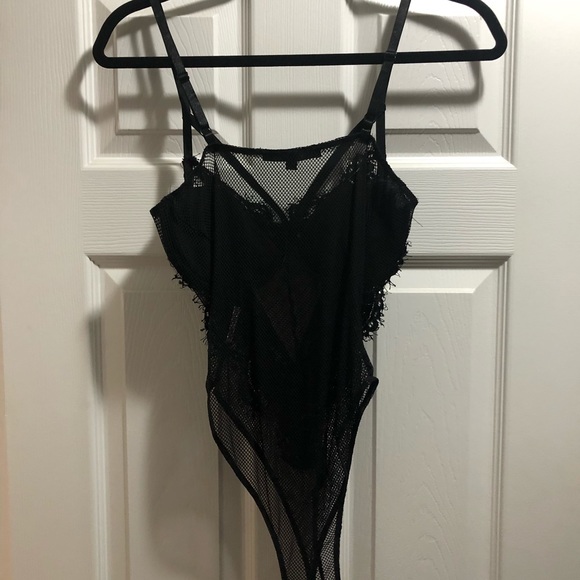 Mesh and lace black bodysuit - Picture 3 of 4